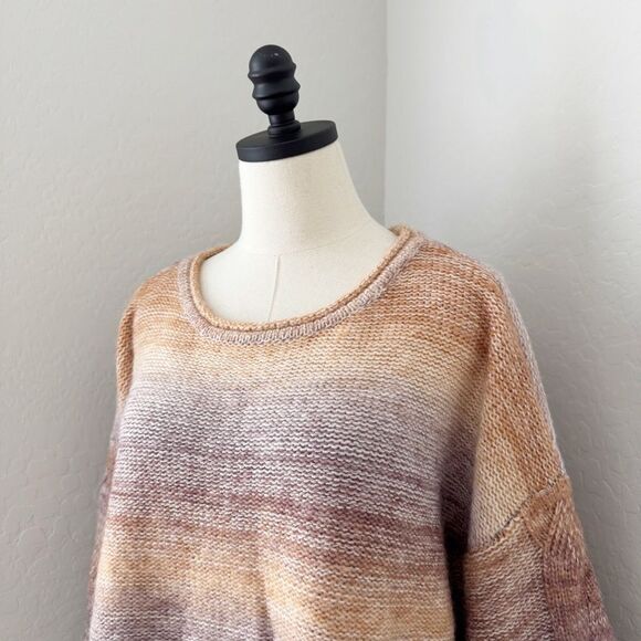 LC Lauren Conrad Braided Cable Sleeve Detail Knit Sweater Ombré Cozy Oversized - Picture 5 of 8